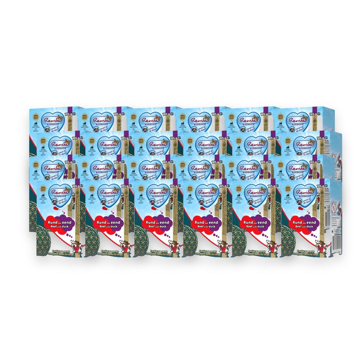 Renske hondenvoer vers bereide maaltijd rund en eend 24 x 185 g
