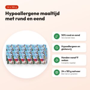 Renske hondenvoer vers bereide maaltijd rund en eend 24 x 185 g – voordelen