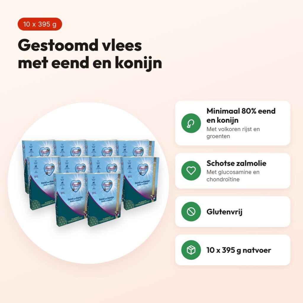 Renske hondenvoer vers vlees eend en konijn 10 x 395 g – glutenvrij – voordelen