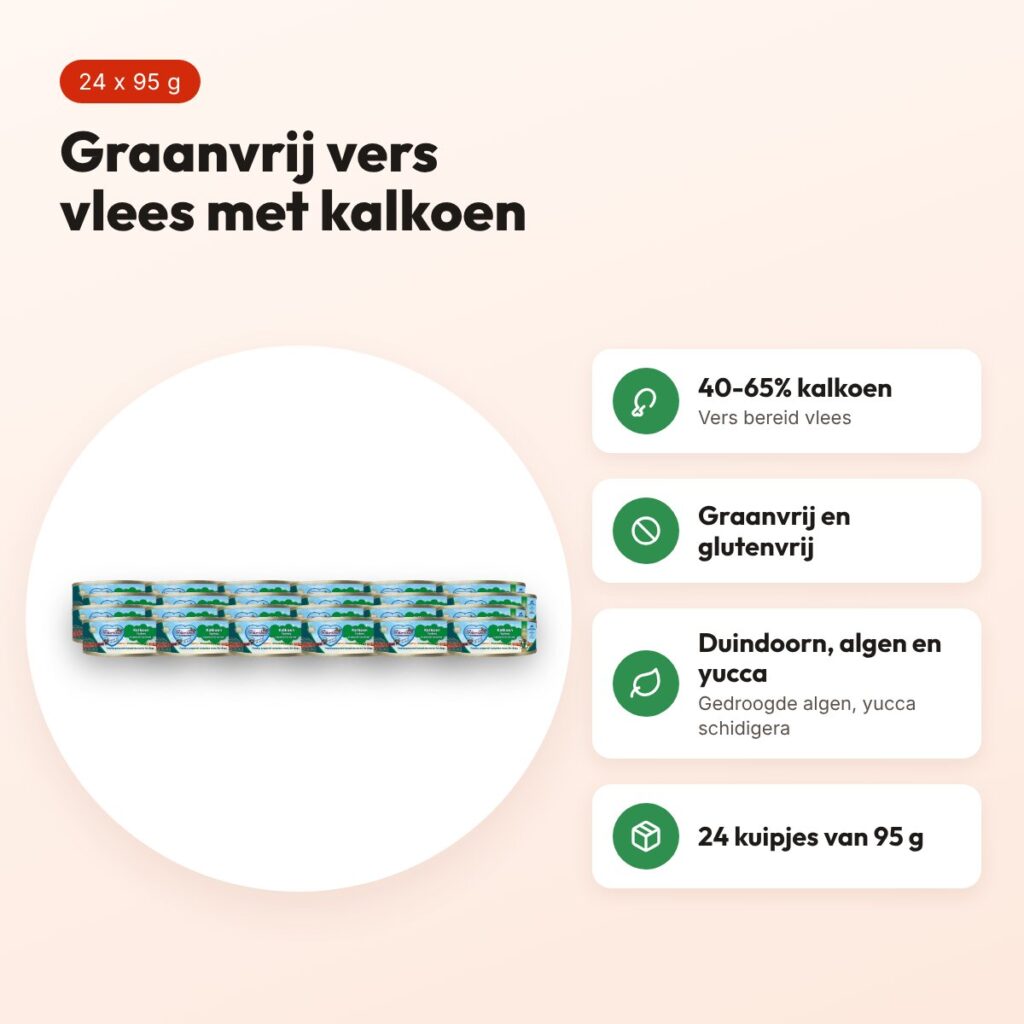 Renske hondenvoer vers vlees kalkoen 24 x 95 g – graanvrij – voordelen
