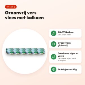 Renske hondenvoer vers vlees kalkoen 24 x 95 g – graanvrij – voordelen