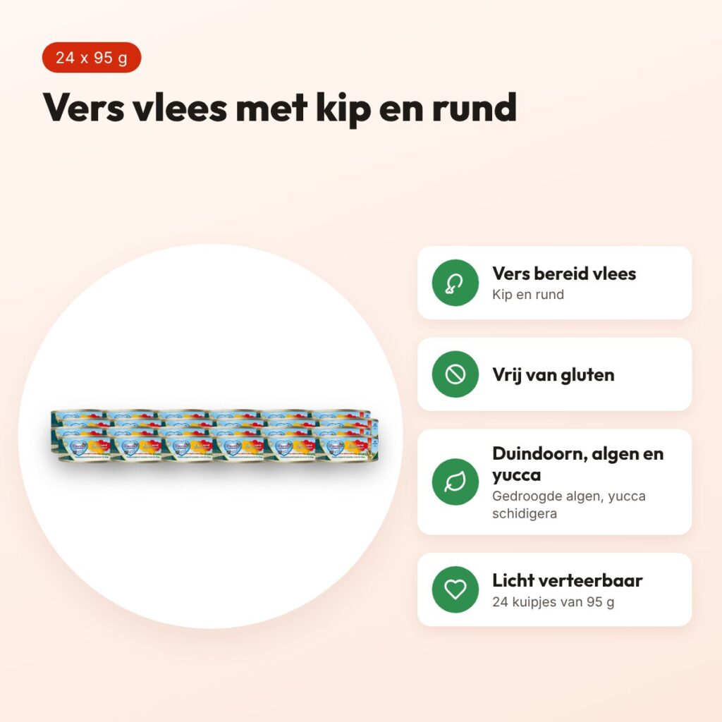 Renske hondenvoer vers vlees kip en rund 24 x 95 g – glutenvrij – voordelen