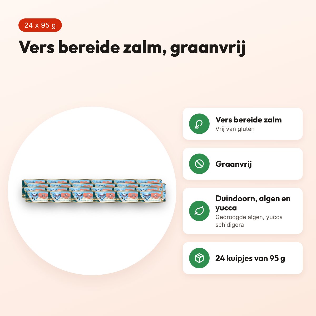 Renske hondenvoer vers vlees zalm 24 x 95 g – graanvrij – voordelen