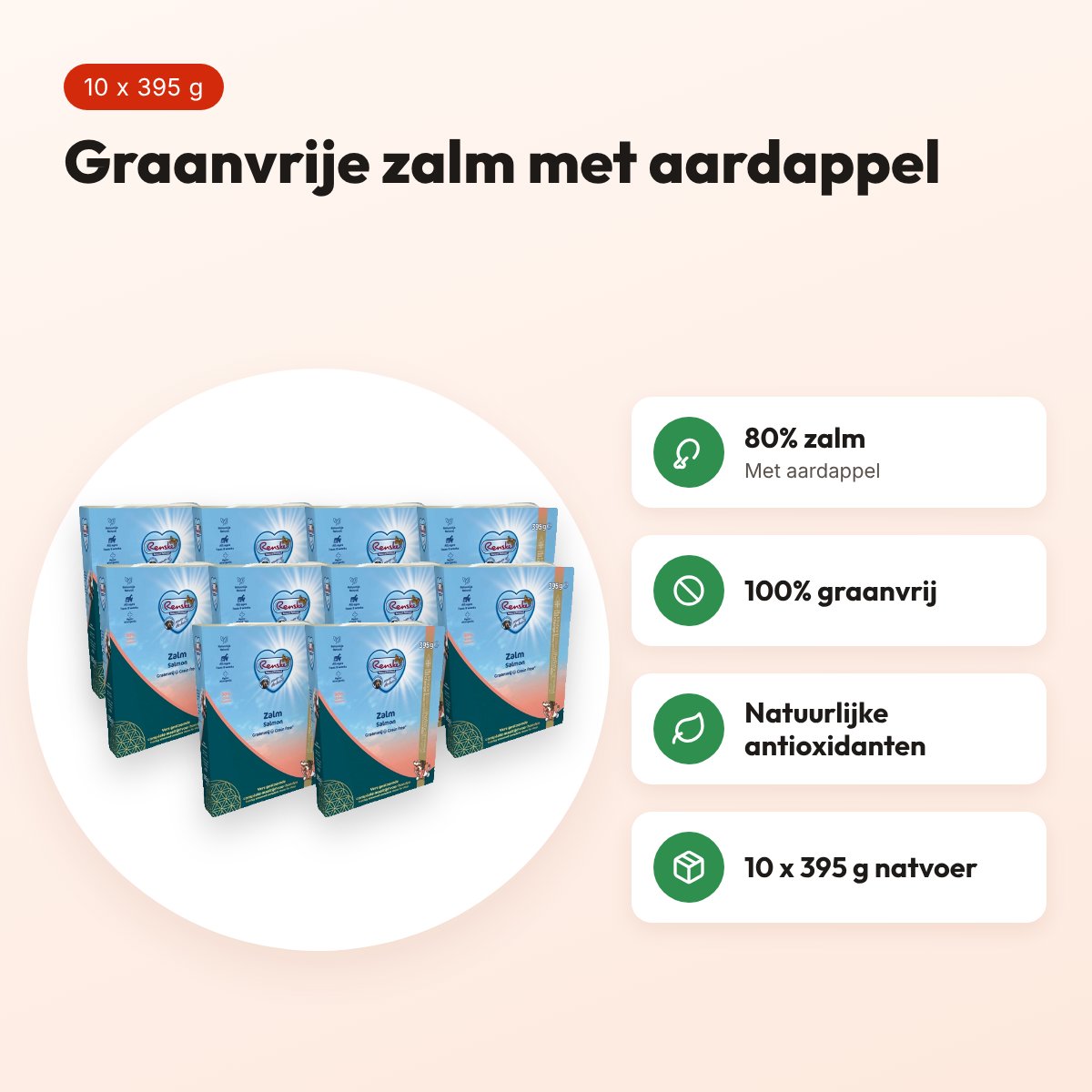 Renske hondenvoer vers zalm 10 x 395 g – graanvrij, met aardappel – voordelen