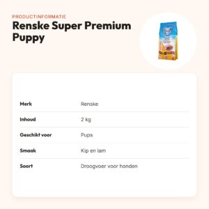 Renske puppyvoer Super Premium kip en lam 2 kg – omega-3 DHA – productinformatie