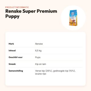 Renske puppyvoer Super Premium kip en lam 6,5 kg – productinformatie