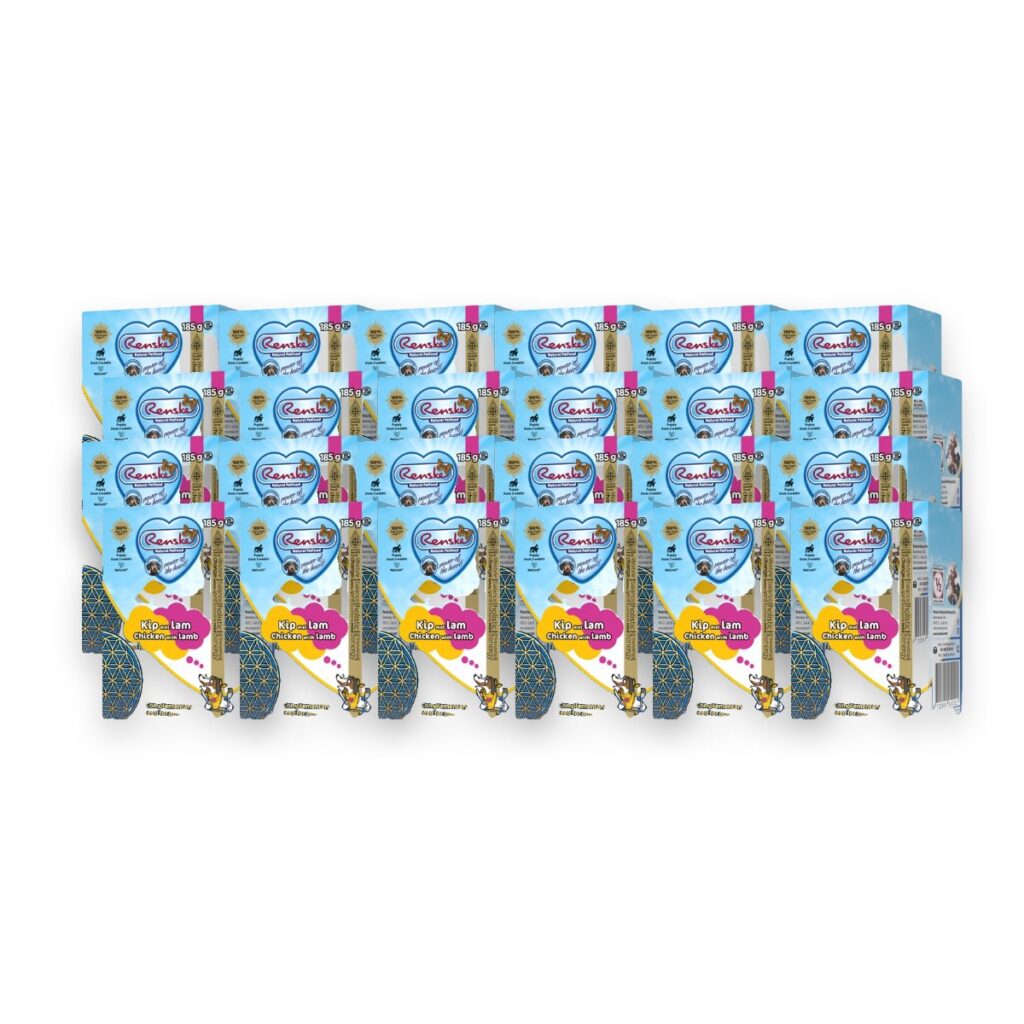 Renske puppyvoer vers bereide maaltijd lam en kip 24 x 185 g