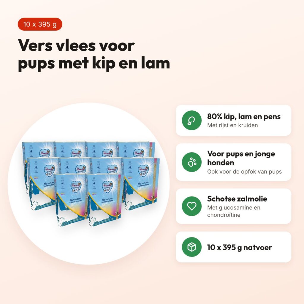 Renske puppyvoer vers vlees kip en lam 10 x 395 g – voordelen
