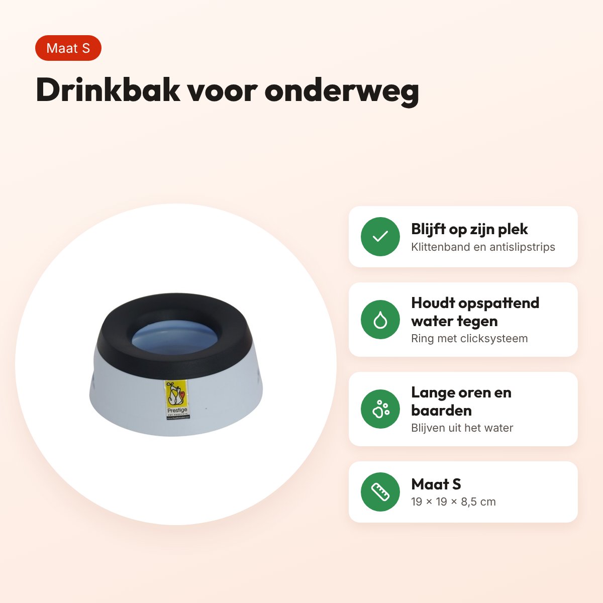 Road Refresher drinkbak voor onderweg Blauw S 19 x 19 x 8,5 cm – voordelen