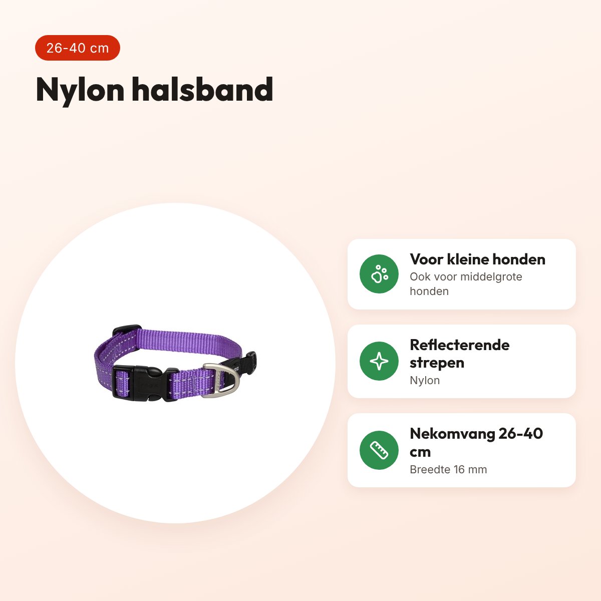 Rogz for Dogs Snake halsband paars 16 mm – nekomvang 26-40 cm – voordelen