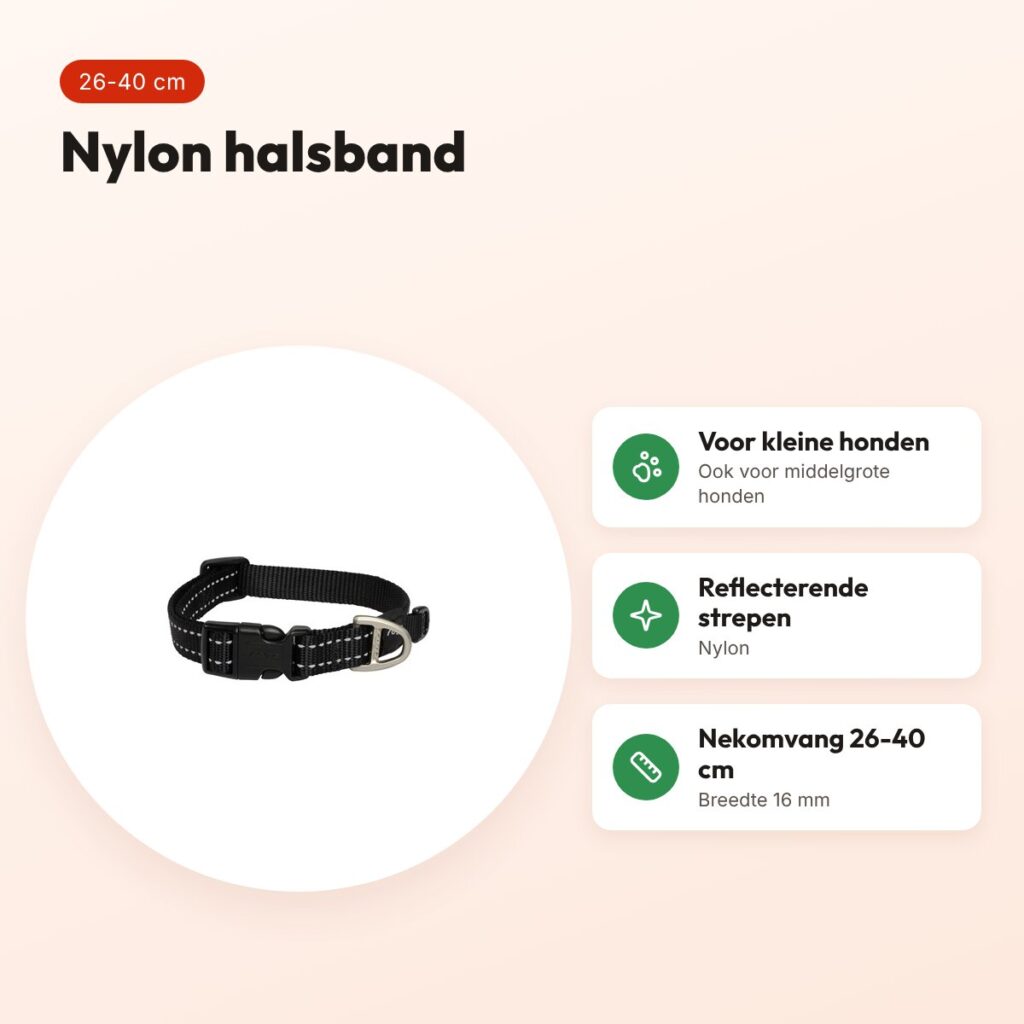 Rogz for Dogs Snake halsband zwart 16 mm – nekomvang 26-40 cm – voordelen