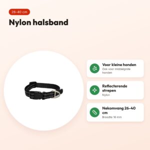 Rogz for Dogs Snake halsband zwart 16 mm – nekomvang 26-40 cm – voordelen