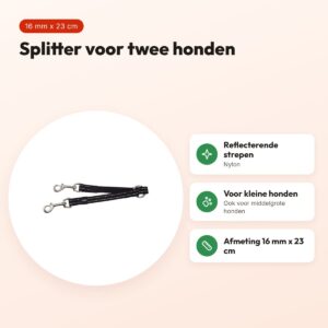 Rogz for Dogs Snake splitter zwart 16 mm x 23 cm – reflecterend – voordelen