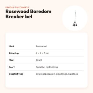 Rosewood Boredom Breaker speelbel groot 7 x 7 x 6 cm – grote papegaaien – productinformatie