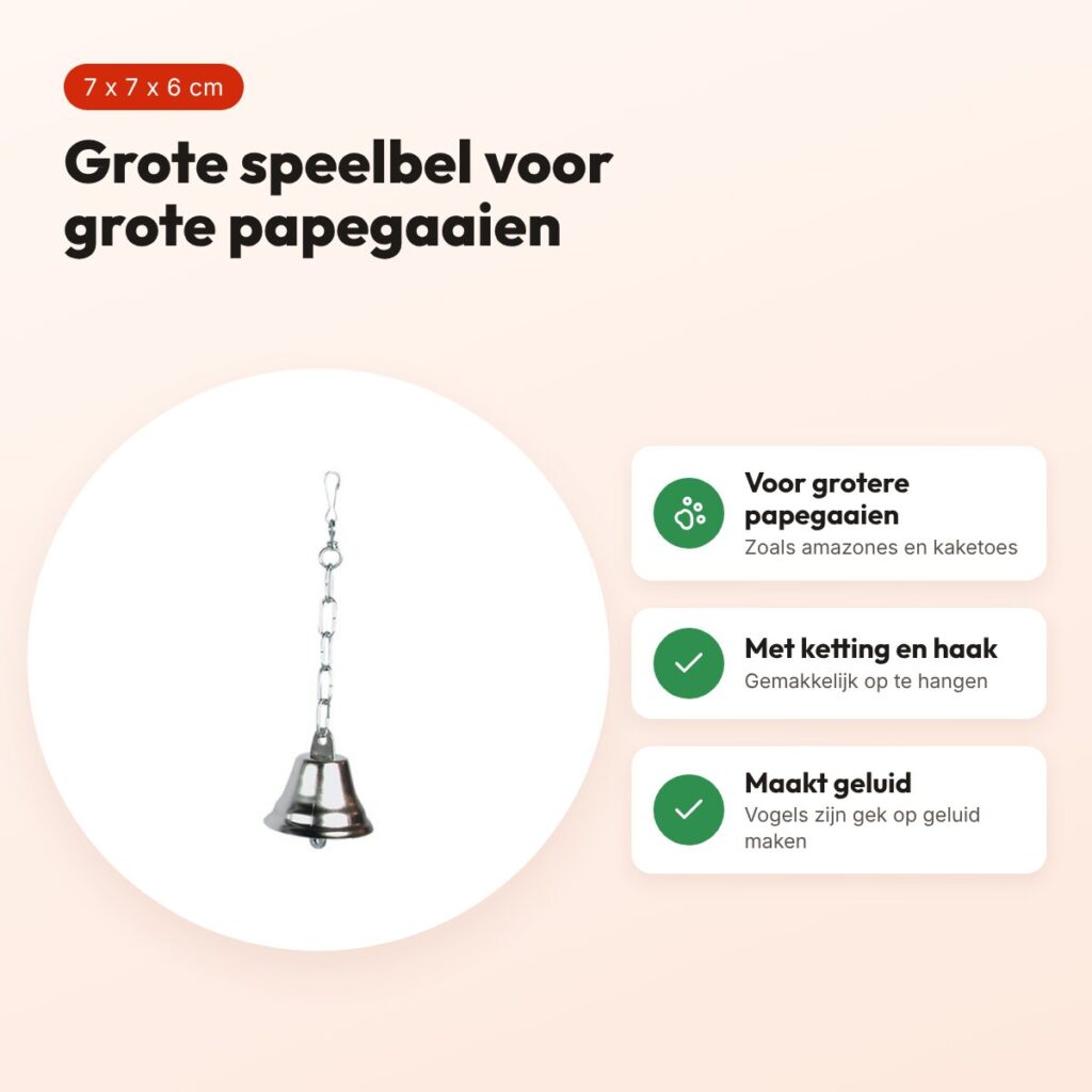 Rosewood Boredom Breaker speelbel groot 7 x 7 x 6 cm – grote papegaaien – voordelen