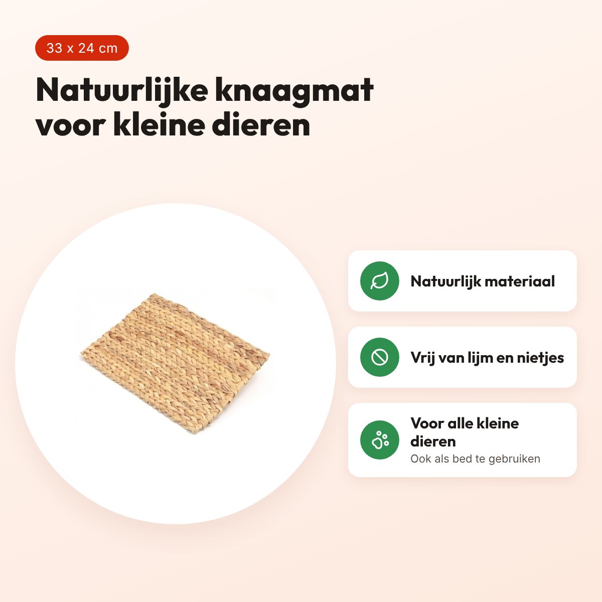 Rosewood Chill 'N' Chew knaagmat 33 x 24 cm – voor kleine dieren – voordelen