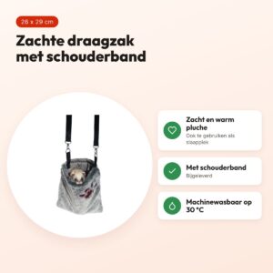 Rosewood draagzak voor fret of knaagdier pluche grijs 26 x 29 cm – voordelen