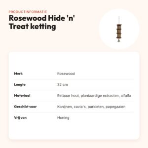 Rosewood Hide 'n' Treat speelketting 32 cm – eetbaar speelgoed – productinformatie