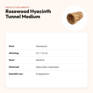 Rosewood Hyacinth Tunnel Medium 23 x 14 cm – speelrol voor knaagdieren – productinformatie