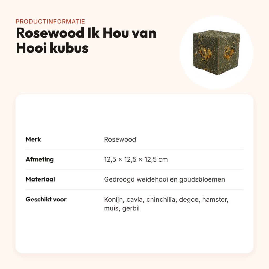 Rosewood Ik Hou van Hooi knaagkubus 12,5 x 12,5 x 12,5 cm – productinformatie