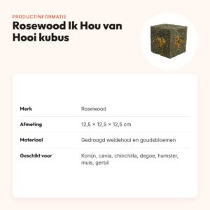 Rosewood Ik Hou van Hooi knaagkubus 12,5 x 12,5 x 12,5 cm – productinformatie