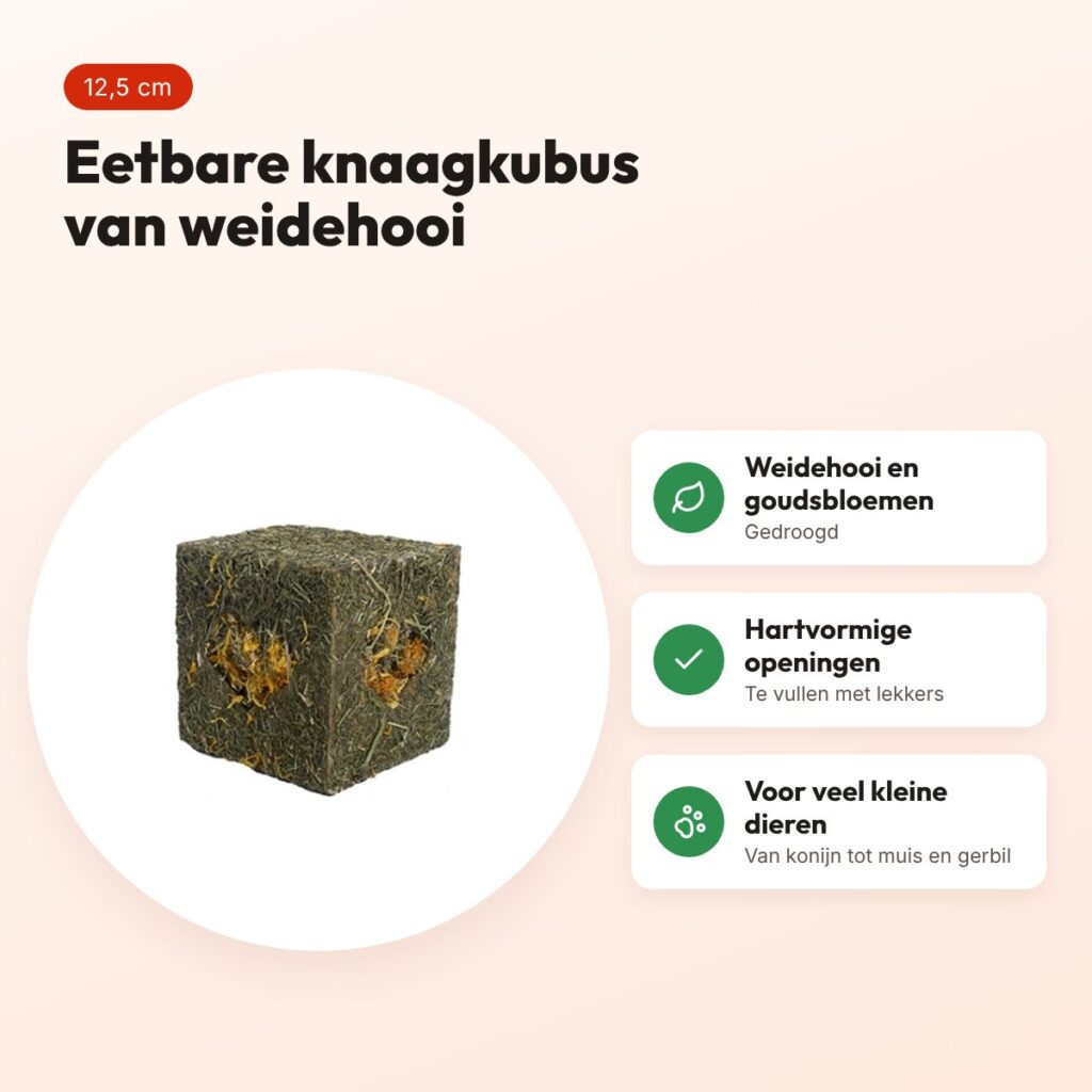 Rosewood Ik Hou van Hooi knaagkubus 12,5 x 12,5 x 12,5 cm – voordelen