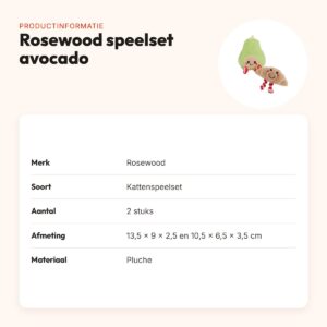 Rosewood kattenspeelset avocado en croissant – 2 stuks – productinformatie