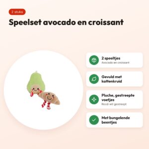 Rosewood kattenspeelset avocado en croissant – 2 stuks – voordelen