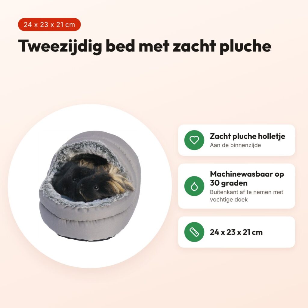 Rosewood knaagdierbed Snuggles tweezijdig 24 x 23 x 21 cm – pluche – voordelen
