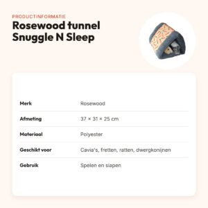 Rosewood knaagdiertunnel Snuggle N Sleep wortelprint 37 x 31 x 25 cm – productinformatie