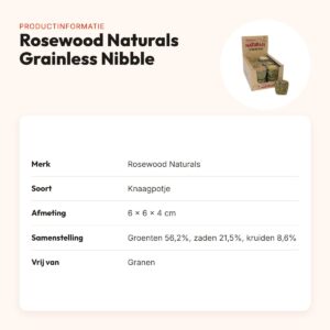 Rosewood Naturals Grainless Nibble Pot 6 x 6 x 4 cm – knaagpotje – productinformatie