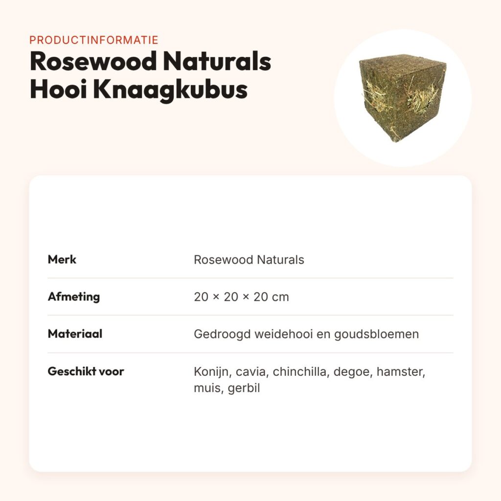 Rosewood Naturals Ik Hou Van Hooi knaagkubus 20 x 20 x 20 cm – productinformatie