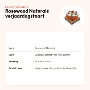 Rosewood Naturals verjaardagstaart 13 x 13 x 10 cm – konijn en knaagdier – productinformatie