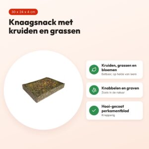 Rosewood Naturals Weiland 30 x 24 x 4 cm – knaagsnack met kruiden – voordelen