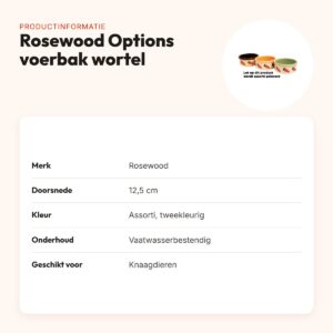 Rosewood Options voerbak wortel design 12,5 cm – assorti – productinformatie