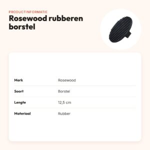 Rosewood rubberen borstel 12,5 cm – met rubberen tanden – productinformatie