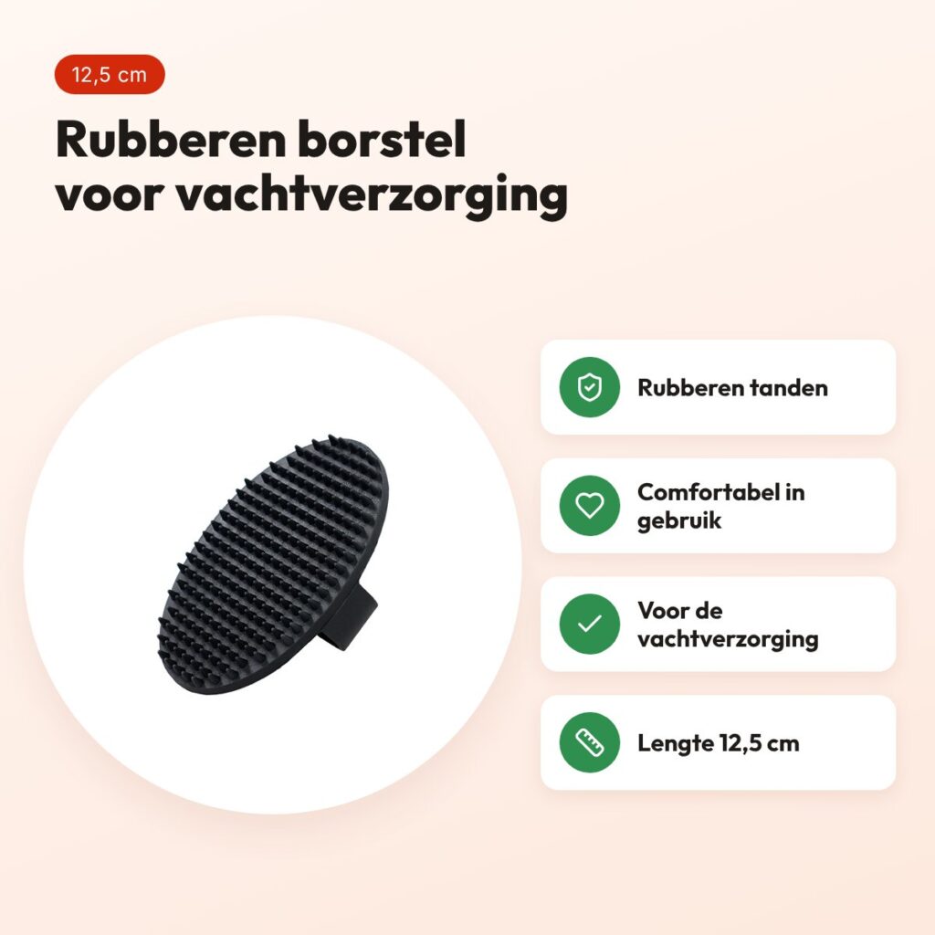 Rosewood rubberen borstel 12,5 cm – met rubberen tanden – voordelen