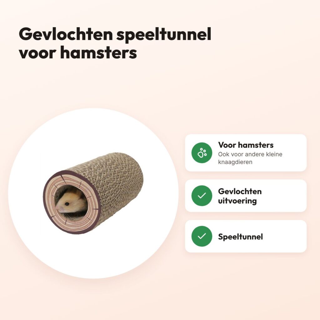 Rosewood Shred-a-log speeltunnel 19 x 7,5 cm – gevlochten, voor hamsters – voordelen