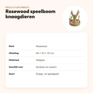 Rosewood speelboom knaagdieren zeegras 40 cm – met nepgroenten – productinformatie