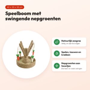 Rosewood speelboom knaagdieren zeegras 40 cm – met nepgroenten – voordelen