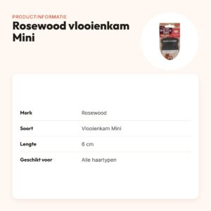 Rosewood vlooienkam Mini 6 cm – voor alle haartypen – productinformatie