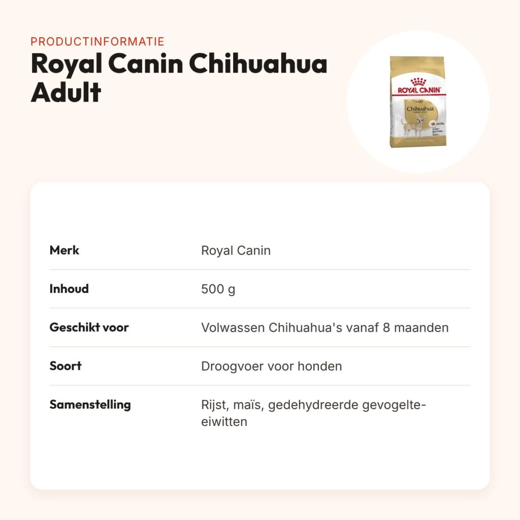 Royal Canin Chihuahua Adult hondenvoer 500 g – kleine brokjes – productinformatie