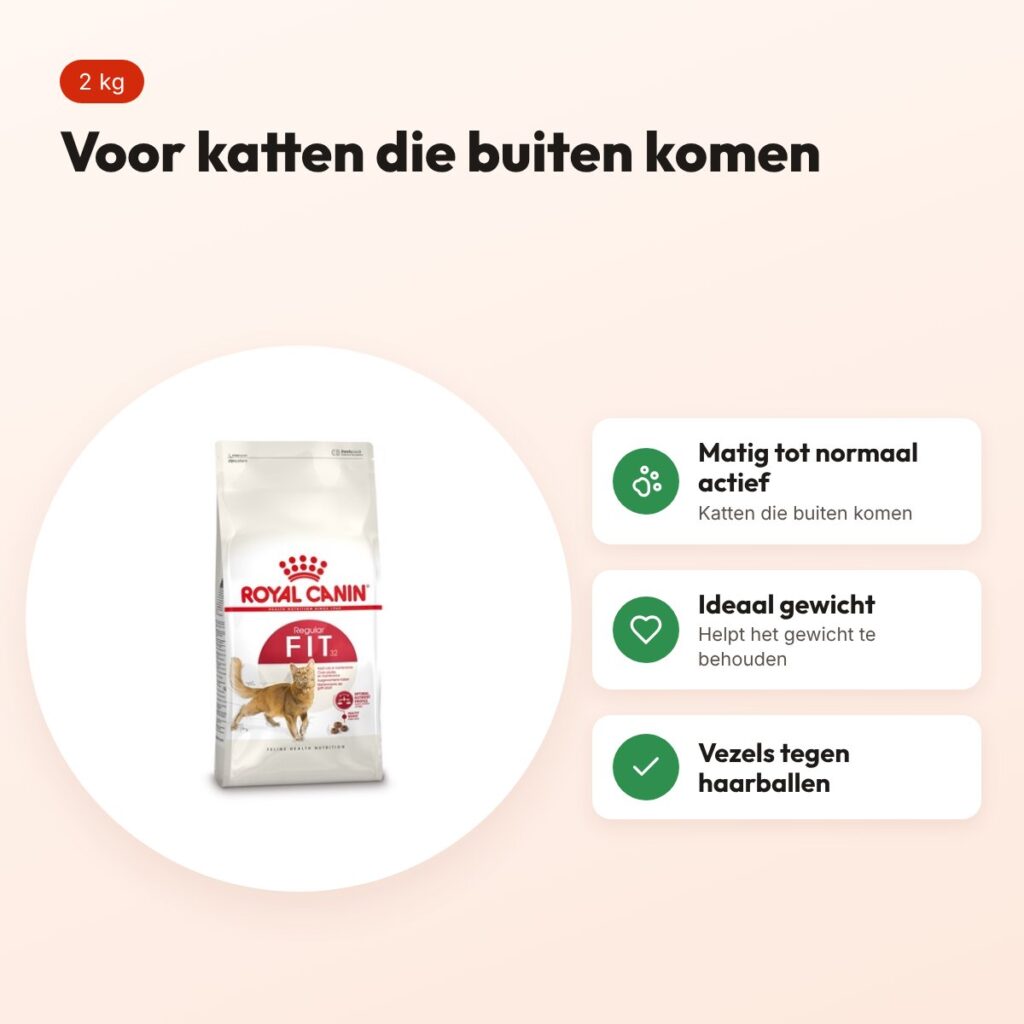Royal Canin Fit kattenvoer 2 kg – voor katten die buiten komen – voordelen