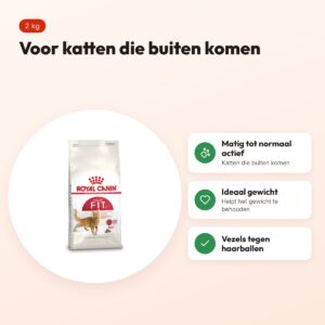 Royal Canin Fit kattenvoer 2 kg – voor katten die buiten komen – voordelen