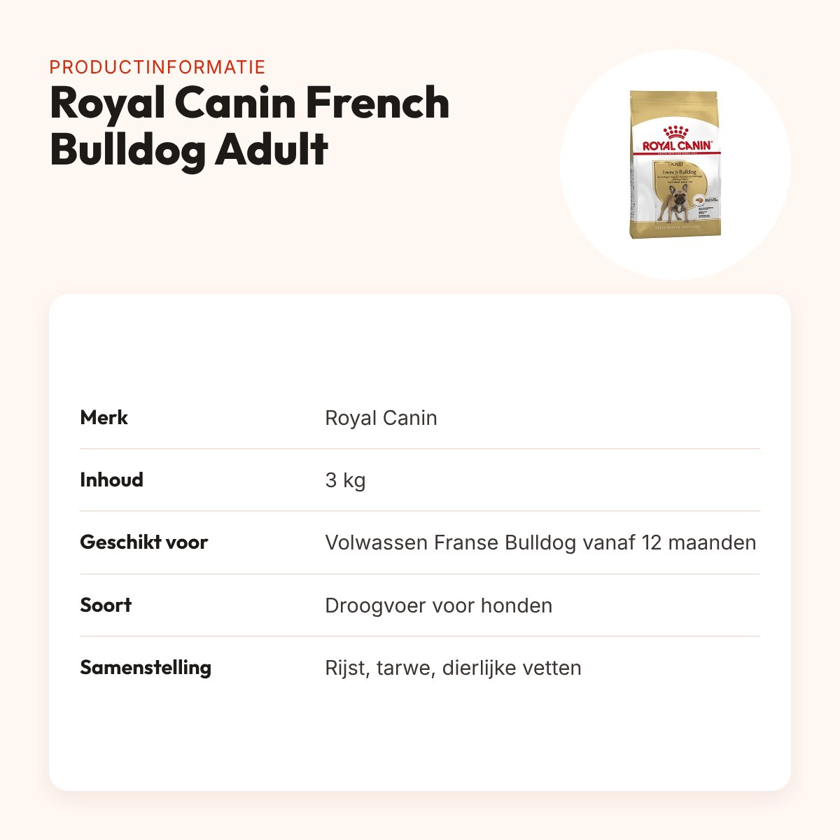 Royal Canin French Bulldog Adult hondenvoer 3 kg – productinformatie
