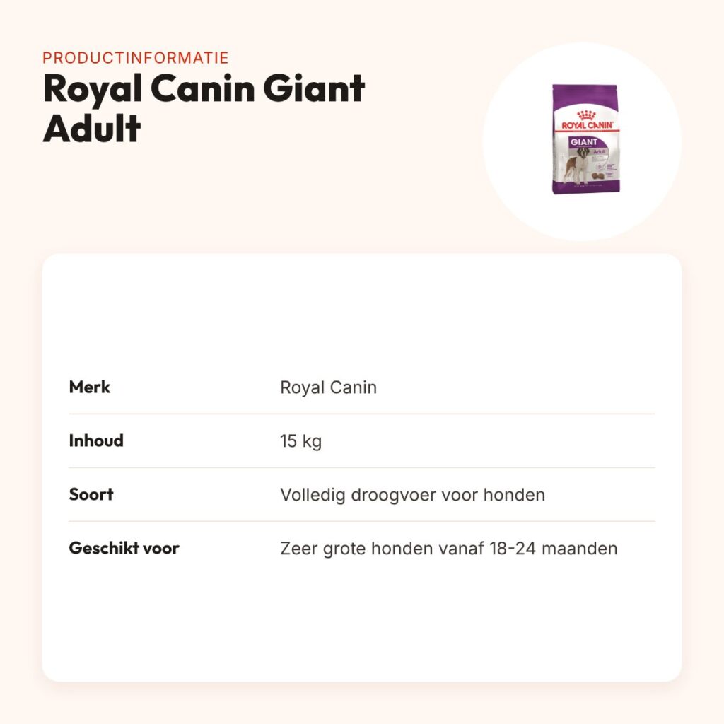 Royal Canin hondenvoer Giant Adult 15 kg – voor zeer grote honden – productinformatie