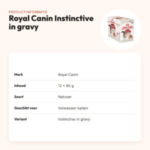 Royal Canin Instinctive in gravy kattenvoer 12 x 85 g – vleesbrokjes – productinformatie