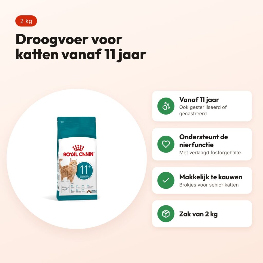 Royal Canin kattenvoer Ageing +11 2 kg – voor senior katten – voordelen