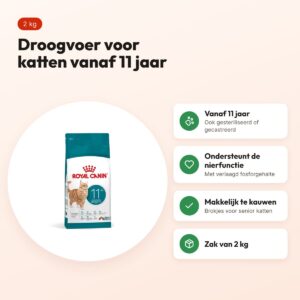 Royal Canin kattenvoer Ageing +11 2 kg – voor senior katten – voordelen