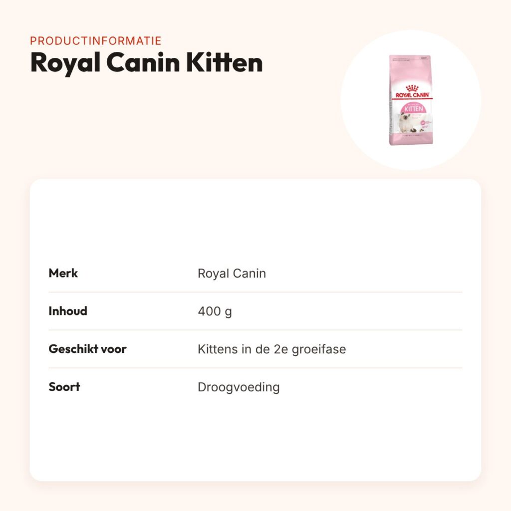 Royal Canin Kitten kittenvoer 400 g – 2e groeifase – productinformatie